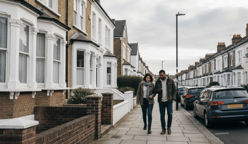 couple in street no boards
